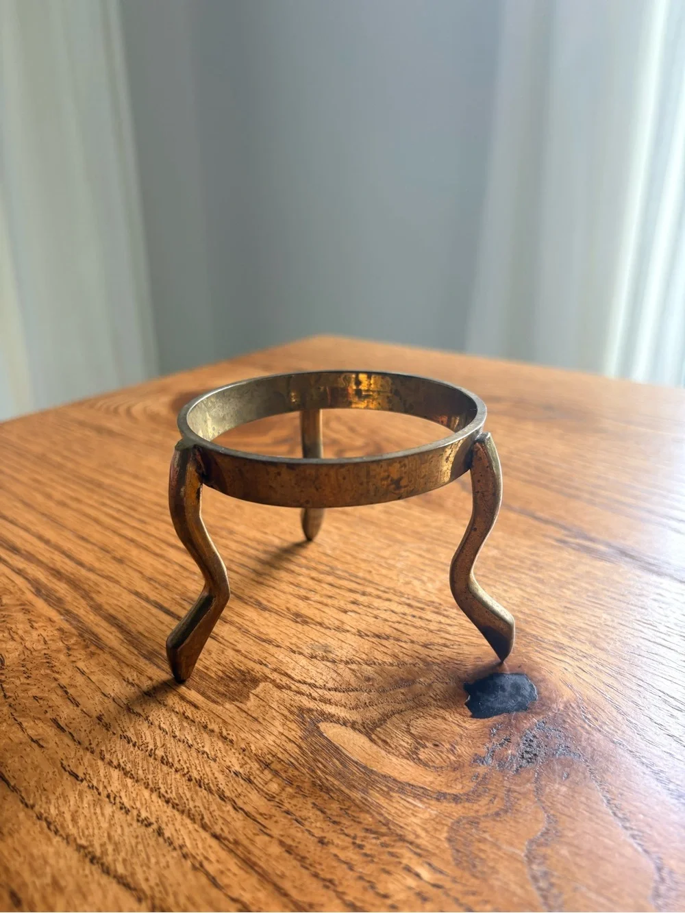 Vintage Brass Three leg Egg Stand - made in India